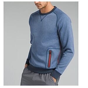 prAna Men’s Halgren Urban Long Sleeve Crew Neck Sweater Size Large Equinox Blue